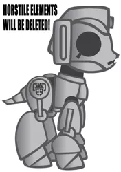 Size: 676x960 | Tagged: artist:trotsworth, cyberman, cyborg, derpibooru import, doctor who, doctor whooves, ponified, pun, safe, time turner