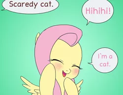 Size: 1022x791 | Tagged: safe, artist:doublewbrothers, derpibooru import, fluttershy, cat, pegasus, pony, behaving like a cat, blushing, cropped, cute, doublewbrothers is trying to murder us, eyes closed, female, happy, hnnng, mare, open mouth, shyabetes, smiling, solo, weapons-grade cute