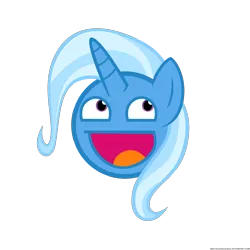 Size: 3500x3500 | Tagged: safe, artist:navitaserussirus, derpibooru import, trixie, pony, unicorn, awesome face, female, mare, reaction image, simple background, smiling, solo, transparent background, vector