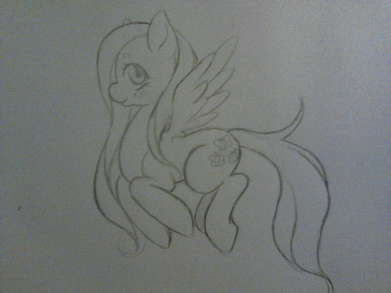 Size: 1280x960 | Tagged: artist:quackingmoron, derpibooru import, fluttershy, flying, safe, solo, traditional art