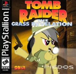 Size: 900x883 | Tagged: artist:nickyv917, box art, daring do, derpibooru import, eidos interactive, parody, playstation, safe, solo, tomb raider, tomb raider: the last revelation