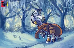 Size: 2892x1896 | Tagged: safe, artist:jowybean, derpibooru import, zecora, zebra, everfree forest, snow, snowfall, solo, winter