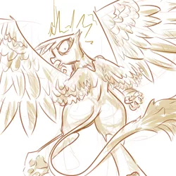 Size: 2000x2000 | Tagged: safe, artist:nobody, derpibooru import, gilda, gryphon, plot, sketch, solo