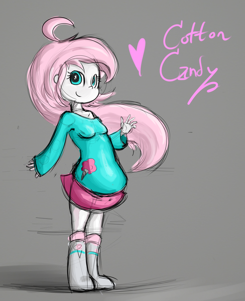 Size: 2032x2500 | Tagged: safe, artist:tivy, derpibooru import, oc, oc:cotton candy, unofficial characters only, equestria girls, solo