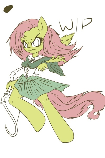 Size: 640x960 | Tagged: anthro, archer, artist:thealmightydove, derpibooru import, fantasy, fluttershy, safe, solo, wip