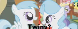 Size: 598x228 | Tagged: safe, derpibooru import, edit, edited screencap, screencap, cotton cloudy, dinky hooves, lemony gem, royal blue, earth pony, pegasus, pony, call of the cutie, background pony, filly, headcanon, theory, twins