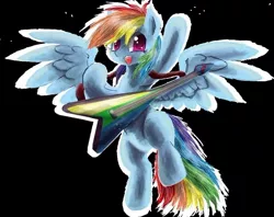 Size: 640x507 | Tagged: safe, artist:owlvortex, derpibooru import, rainbow dash, guitar, solo