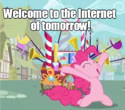 Size: 971x855 | Tagged: derpibooru import, futurama, image macro, internet, pinkie pie, safe, solo, terry, welcome to the world of tomorrow