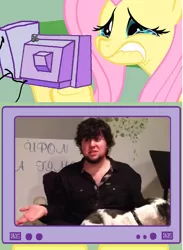 Size: 565x771 | Tagged: crying, exploitable meme, fluttercry, fluttershy, game grumps, jontron, meme, obligatory pony, safe, tv meme