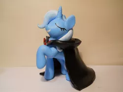 Size: 2048x1536 | Tagged: safe, artist:earthenpony, derpibooru import, trixie, pony, unicorn, alicorn amulet, custom, female, figure, grin, irl, mare, photo, sculpture, smiling, solo, toy