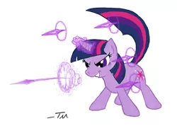 Size: 1024x768 | Tagged: artist:tanmansmantan, derpibooru import, magic, magic missile, safe, solo, twilight sparkle