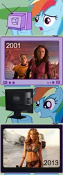 Size: 559x1532 | Tagged: alexa vega, derpibooru import, exploitable meme, meme, obligatory pony, rainbow dash, safe, spy kids, tv meme