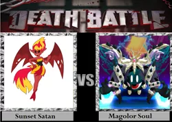 Size: 837x597 | Tagged: safe, derpibooru import, sunset shimmer, equestria girls, equestria girls (movie), death battle, kirby's return to dream land, magolor soul, meta, sunset satan