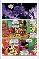 Size: 624x939 | Tagged: safe, artist:brendahickey, derpibooru import, idw, apple bloom, applejack, big macintosh, granny smith, earth pony, pony, spoiler:comic, comic, idw advertisement, male, preview, stallion