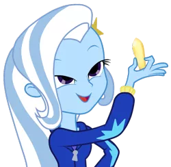 Size: 750x732 | Tagged: safe, derpibooru import, trixie, equestria girls, exploitable meme, look what trixie found, meme, solo, suppository