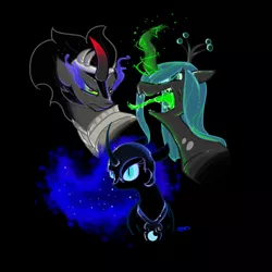 Size: 894x894 | Tagged: antagonist, artist:cosmic-rust, derpibooru import, king sombra, nightmare moon, queen chrysalis, safe