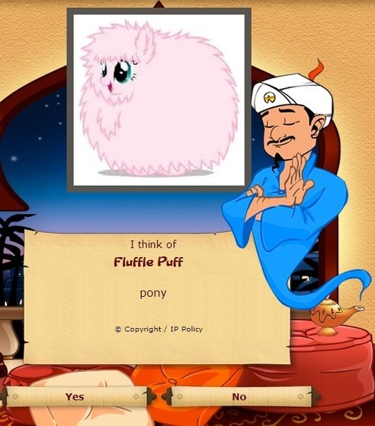 Size: 540x613 | Tagged: akinator, derpibooru import, genie, oc, oc:fluffle puff, safe, unofficial characters only