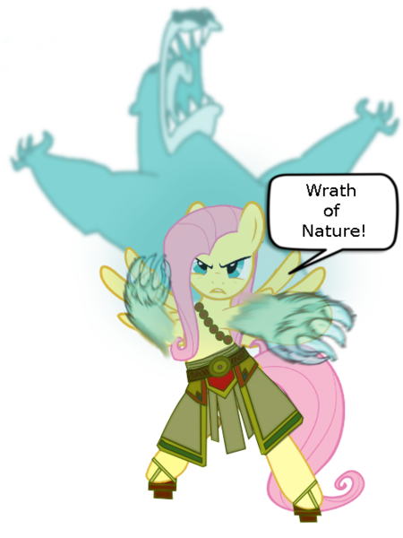 Size: 500x666 | Tagged: angry, artist:m.a.b, crossover, derpibooru import, fluttershy, harry, league of legends, ponified, safe, simple background, transparent background, udyr, vector