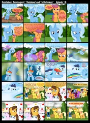 Size: 1600x2187 | Tagged: applejack, artist:ajmstudios, carrot top, comic, derpibooru import, doctor horse, doctor stable, golden harvest, helmet, minuette, nurse redheart, oc, octavia melody, rainbow dash, safe, scootaloo, scootaquest, scooter, sick, soarin', spitfire, trixie