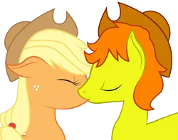 Size: 8017x6333 | Tagged: safe, artist:paulyvectors, derpibooru import, applejack, oc, absurd resolution, canon x oc, kissing, shipping