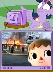 Size: 563x771 | Tagged: safe, derpibooru import, twilight sparkle, twilight sparkle (alicorn), alicorn, pony, animal crossing, exploitable meme, female, mare, meme, obligatory pony, super smash bros., super smash bros. 4, tv meme, villager