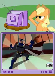 Size: 563x771 | Tagged: applejack, batman, dc comics, derpibooru import, exploitable meme, meme, obligatory pony, rainbow dash salutes, safe, salute, tv meme