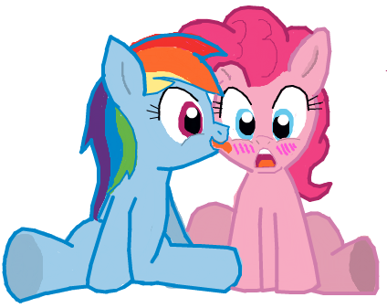 Size: 424x337 | Tagged: safe, artist:shutterflye, derpibooru import, pinkie pie, rainbow dash, blushing, female, lesbian, licking, pinkiedash, shipping, tongue out