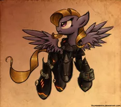 Size: 2000x1772 | Tagged: safe, artist:vulpessentia, derpibooru import, oc, oc:comet kicker, unofficial characters only, pegasus, pony, fallout equestria, armor, enclave, solo