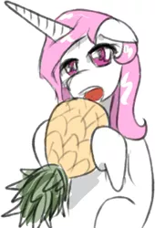 Size: 291x427 | Tagged: safe, artist:zelatynowy, derpibooru import, princess celestia, pineapple, solo