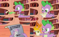 Size: 1200x755 | Tagged: exploitable meme, golden oaks library, letter to spike, safe, spike, sweetie belle