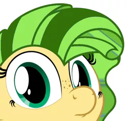 Size: 500x476 | Tagged: derpibooru import, freckles, greeny mane, oc, peeking, safe, solo, unofficial characters only