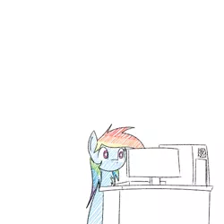 Size: 500x500 | Tagged: artist:scherzo, computer, derpibooru import, rainbow dash, rainbowfreakindash, safe, solo