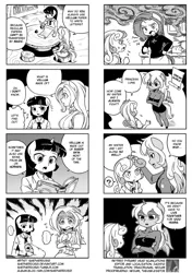 Size: 710x1010 | Tagged: 4koma, ambiguous facial structure, anthro, artist:shepherd0821, big breasts, breasts, busty fluttershy, clothes, comic, cooking, derpibooru import, female, fluttershy, food, princess luna, rarity, safe, sleeveless turtleneck, sweater, sweatershy, sweetie belle, sweetie belle can't cook, sweetie fail, the implications are horrible, twilight sparkle, unguligrade anthro