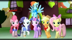 Size: 1920x1080 | Tagged: safe, artist:tbwinger92, derpibooru import, applejack, derpy hooves, fluttershy, pinkie pie, rainbow dash, rarity, twilight sparkle, twilight sparkle (alicorn), alicorn, pony, 3d, clothes, female, gmod, mane six, mare