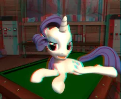 Size: 892x724 | Tagged: 3d, anaglyph 3d, artist:pika-robo, bedroom eyes, derpibooru import, gmod, rarity, safe, solo