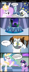 Size: 1000x2438 | Tagged: safe, artist:daniel-sg, derpibooru import, princess celestia, star swirl the bearded, twilight sparkle, alicorn, pony, unicorn, comic, crossover, filly, foal, half-life, headcrab, unicorn twilight, xen