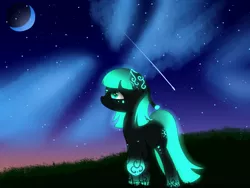 Size: 1600x1200 | Tagged: artist:mechashockwave, derpibooru import, fanart, glow, night, safe, solo