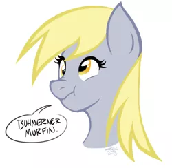 Size: 422x412 | Tagged: safe, artist:athousandknives, derpibooru import, derpy hooves, pegasus, pony, derp, female, mare, scrunchy face, solo, speech bubble