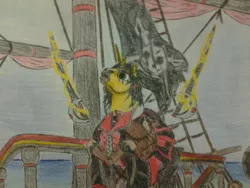 Size: 1024x768 | Tagged: safe, artist:captain carter, derpibooru import, oc, unofficial characters only, captain carter, photo, pirate, sword, traditional art