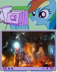 Size: 956x1208 | Tagged: derpibooru import, exploitable meme, gipsy danger, leatherback, meme, obligatory pony, pacific rim, rainbow dash, safe, tv meme