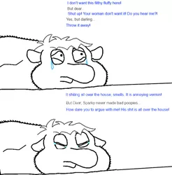 Size: 725x737 | Tagged: 2 panel comic, amputee, comic, crying, derpibooru import, fluffy pony, fluffy pony grimdark, fluffy pony original art, grimdark