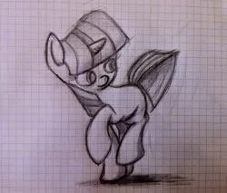 Size: 2096x1784 | Tagged: safe, artist:da-futaba, derpibooru import, twilight sparkle, filly twilight sparkle, graph paper, paper, sketch, solo, traditional art