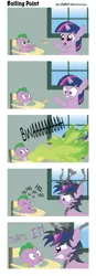 Size: 528x1514 | Tagged: safe, artist:civwub, derpibooru import, spike, twilight sparkle, dragon, pony, unicorn, angry, baby, baby dragon, baby spike, burn, burned, burning, burp, clapping, comic, cute, derp, dialogue, dirty, dragonfire, feeding, female, filly, filly twilight sparkle, fire, fire breath, frown, green fire, gritted teeth, highchair, hoof hold, laughing, male, messy mane, puffy cheeks, scared, smiling, smoke, spikabetes, text, twiabetes, unicorn twilight, wide eyes, window, younger