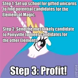 Size: 300x300 | Tagged: safe, derpibooru import, princess celestia, advice meme, exploitable meme, image macro, meme, roflbot