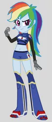 Size: 324x756 | Tagged: safe, artist:death-driver-5000, derpibooru import, rainbow dash, equestria girls, belly button, eqg promo pose set, image, mario strikers, mario strikers charged, midriff, parody, png, solo