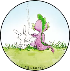 Size: 500x503 | Tagged: angel bunny, artist:cosmicunicorn, derpibooru import, drugs, joint, marijuana, pot, safe, smoking, spike, token