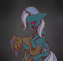 Size: 680x662 | Tagged: artist:caballinedreams, blood, crying, derpibooru import, filly, grimdark, oc, sad, trixie