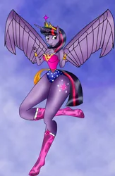 Size: 1397x2137 | Tagged: anthro, artist:odiz, beautiful, breasts, cleavage, cosplay, curvy, cute, derpibooru import, female, impossibly wide hips, legs, purple eyes, purple hair, safe, solo, twilight sparkle, twilight sparkle (alicorn), wide hips, wonder woman