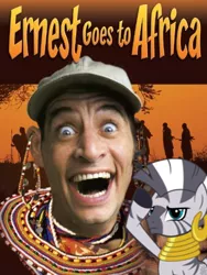 Size: 375x500 | Tagged: africa, derpibooru import, ernest p. worrell, jim varney, movie poster, safe, zebra, zecora