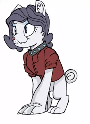 Size: 728x1000 | Tagged: artist:dbkit, clothes, collar, derpibooru import, diamond dog, diamond dogified, female diamond dog, jacket, raridog, rarity, safe, solo, species swap